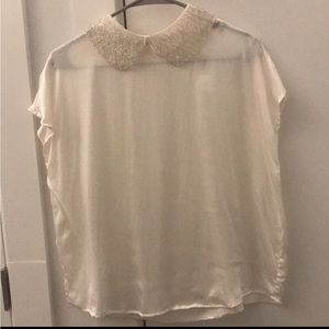 Silk blouse with decorative collar size M/L